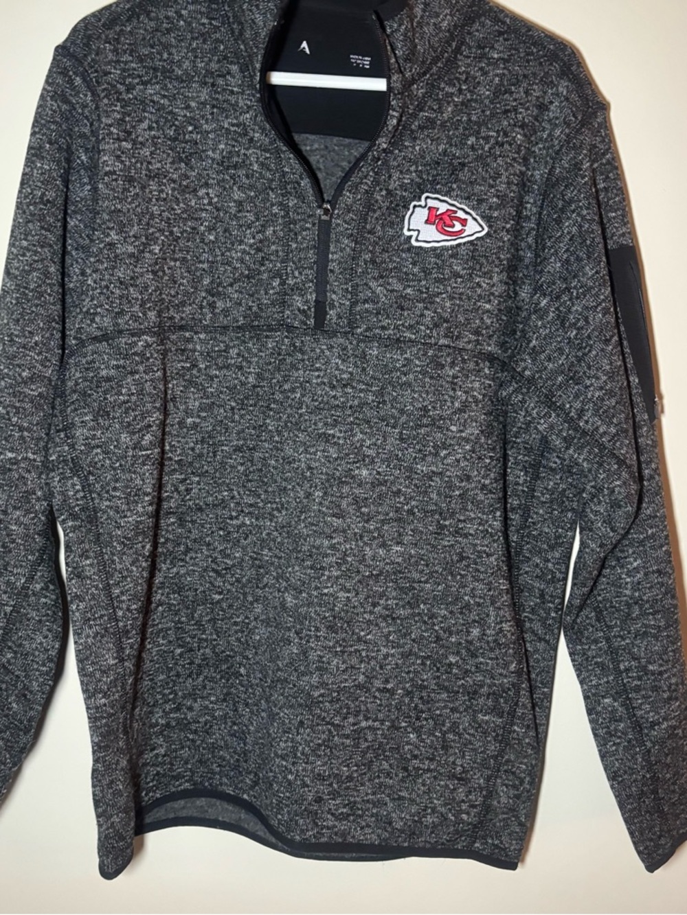 Antigua Kansas City Chiefs Heather Gray Quarter-Zip Pullover - Picture 5 of 7